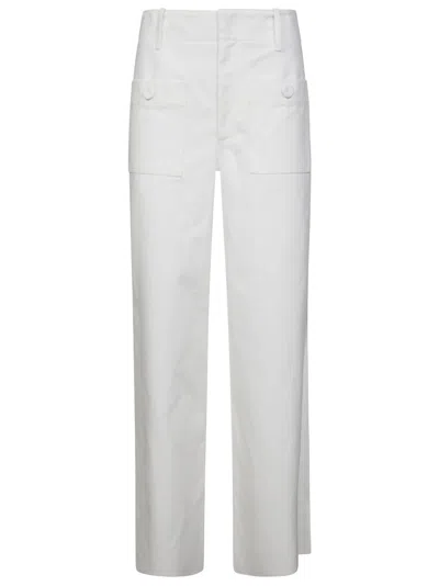 JEJIA WHITE LOW-RISE CROPPED PANTS