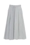 Jejia Wide-leg Striped Culottes With Elasticated Waistband In White