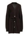 Jejia Woman Cardigan Chocolate Brown Size 4 Virgin Wool, Viscose, Polyamide, Cashmere In Brown