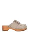 Jejia Woman Mules & Clogs Light Grey Size 8 Leather
