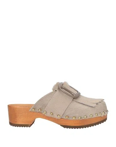 Jejia Woman Mules & Clogs Light Grey Size 8 Leather In Grey