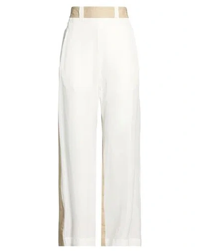 Jejia Woman Pants Beige Size 8 Silk, Cotton In White