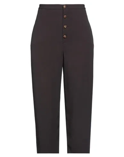 Jejia Woman Pants Dark Brown Size 6 Acetate, Viscose