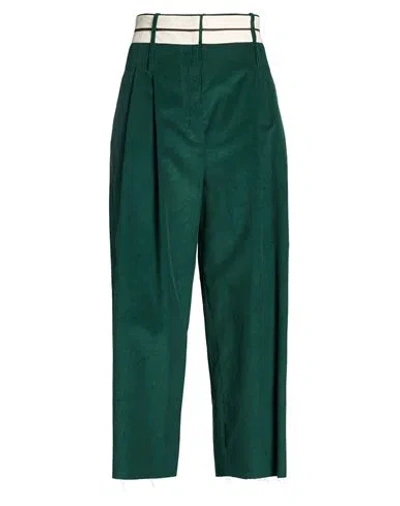 Jejia Woman Pants Dark Green Size 8 Cotton
