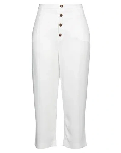 Jejia Woman Pants White Size 4 Acetate, Viscose