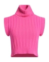 Jejia Woman Turtleneck Fuchsia Size 8 Merino Wool, Viscose, Polyamide, Cashmere In Pink