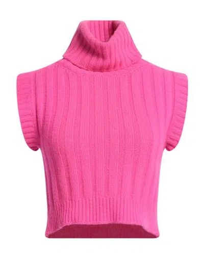 Jejia Woman Turtleneck Fuchsia Size 8 Merino Wool, Viscose, Polyamide, Cashmere In Pink