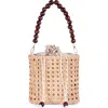 Jelavu Amalfi Wood Bead Handle Cane Satchel Bag In Brown