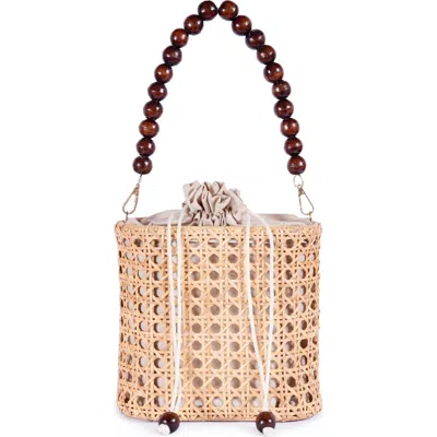 Jelavu Amalfi Wood Bead Handle Cane Satchel Bag