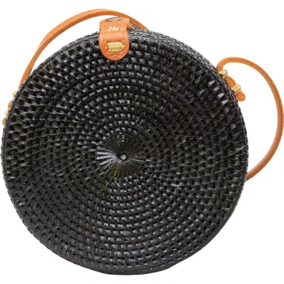 Jelavu Ata Bali Rattan Canteen Crossbody Bag In Black