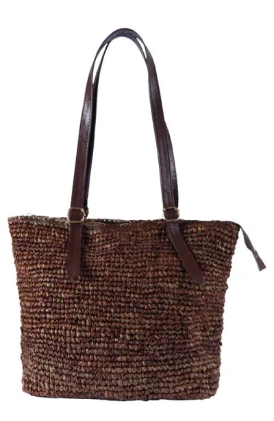 Jelavu Carmela Raffia Tote In Brown