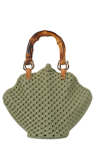 Jelavu Crochet Shell Bag In Green