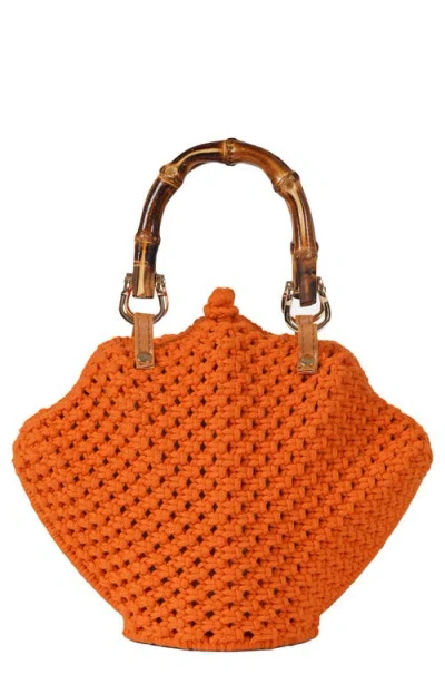 Jelavu Crochet Shell Bag In Orange