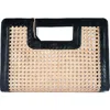 Jelavu Delmar Rattan & Leather Frame Clutch