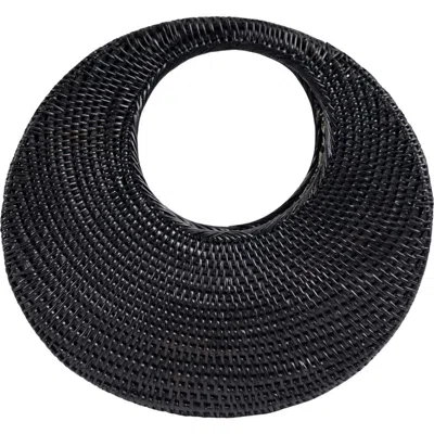 Jelavu Felicity Handwoven Rattan Top Handle Bag In Black