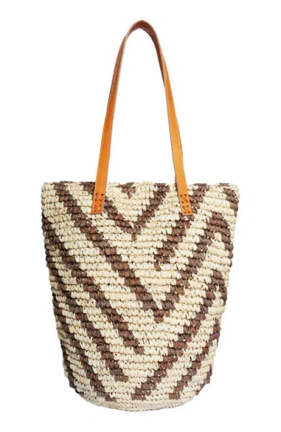 Jelavu Hamptonz Raffia Tote In Brown