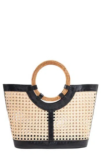 Jelavu Hilton Handwoven Cane Tote Bag In Black