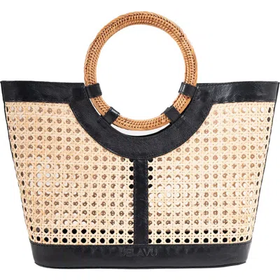 Jelavu Hilton Handwoven Cane Tote Bag In Black