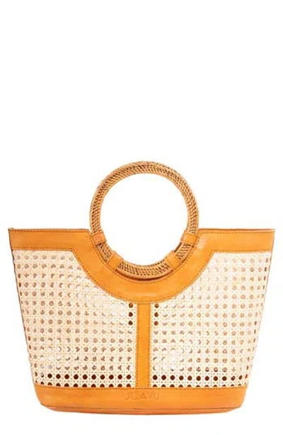 Jelavu Hilton Handwoven Cane Tote In Brown