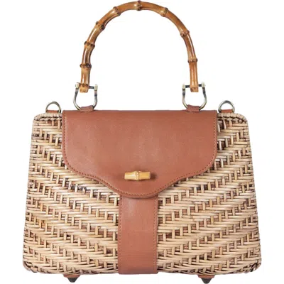 Jelavu Jackie Rattan Handbag In Brown