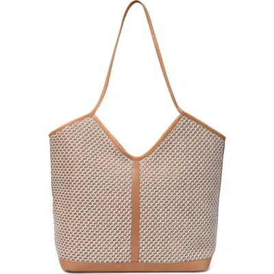 Jelavu Liliana Woven Raffia & Leather Tote Bag In Brown