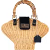 Jelavu Maree Handwoven Rattan Seashell Bag In Multi