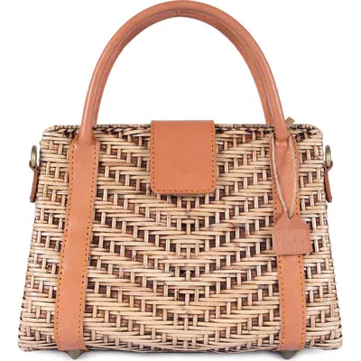 Jelavu Morgana Rattan & Leather Shoulder Bag In Brown