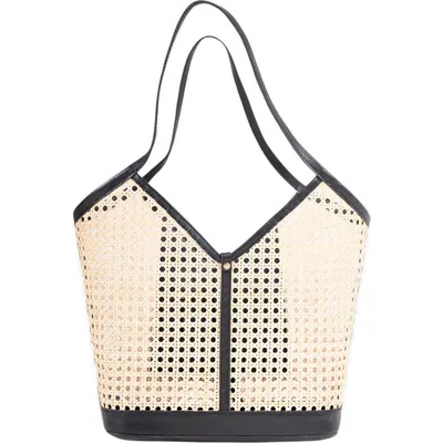 Jelavu Ophelia Handwoven Cane Tote Bag In Black