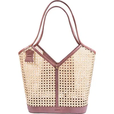 Jelavu Ophelia Handwoven Cane Tote Bag In Multi