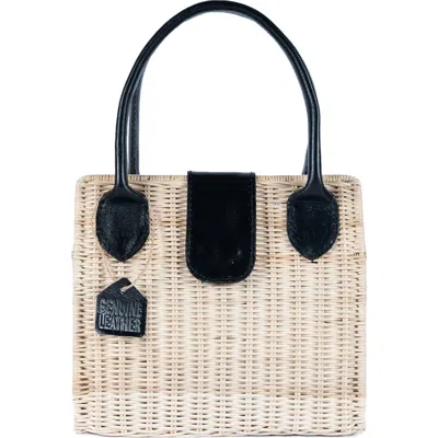 Jelavu Piper Structured Rattan Handbag In Black