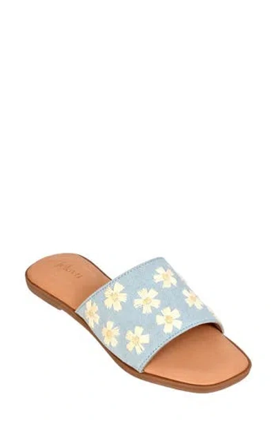 Jelavu Poppy Daisy Slide Sandal In Blue