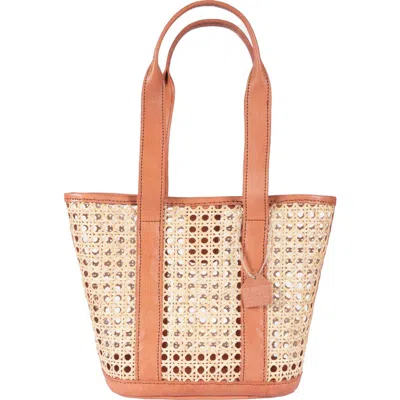 Jelavu Sandi Small Handwoven Cane Tot In Brown