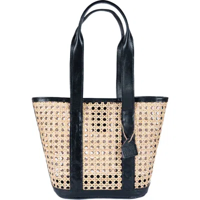 Jelavu Sandi Small Woven Cane Tote In Multi