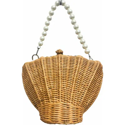 Jelavu Shelly Pearl Crossbody Bag In Light Natural