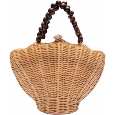 Jelavu Shelly Woodbead Crossbody Bag In Natural