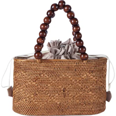 Jelavu Tatia Bead Handle Bag In Brown