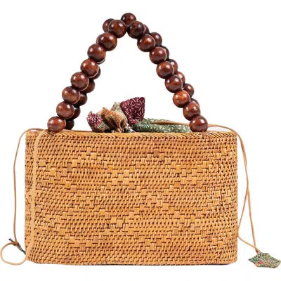 Jelavu Tatiana Handwoven Rattan Top Handle Bag In Brown