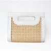 Jelavu Women's Venice Medium Cane Leather Clutch - White In White