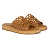 Jelavu Cloud Woven Leather Cork Slide Sandal In Brown