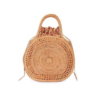 Jelavu Women's Brown  Sydney Raffia Satchel Bag - Natural