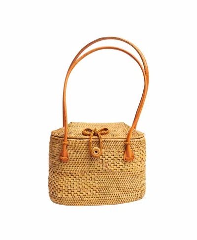 Jelavu Doria Rattan Top Handle Bag In Brown