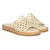 Jelavu Cloud Woven Leather Cork Slide Sandal In White