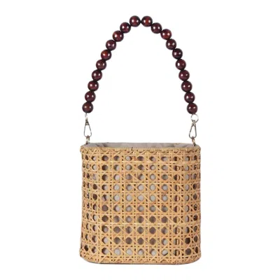 Jelavu Women's Neutrals  - Amalfee Wood Bead Satchel Bag