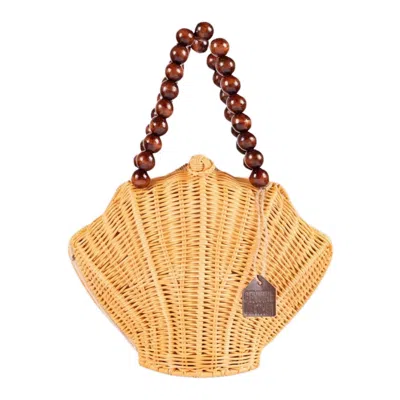Jelavu Women's Neutrals  - Shelie Woodbead Crossbody Bag In White