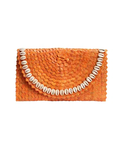Jelavu Women's Yellow / Orange Pandegelang Clutch Stylish Vegan Handbag - Yellow & Orange In Pink