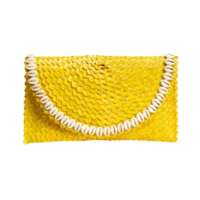 Jelavu Women's Yellow / Orange Pandegelang Clutch Stylish Vegan Handbag - Yellow In Burgundy