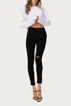 Jelly Jeans High-rise Distressed Skinny Jeans In Black In Black