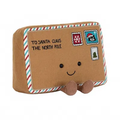 Jellycat Amuseable Letter To Santa In Khaki In Brown