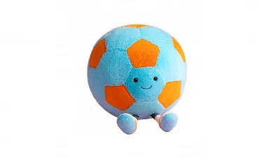 Jellycat Amuseables Football In Blue And Orange In Multi