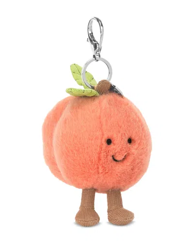 Jellycat Amuseables Peach Bag Charm - Ages 12m+ In Orange
